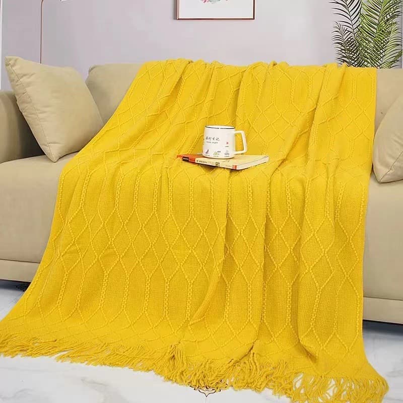Blanket Nordic all-match retro knitted blanket solid color bedside blanket B&B bed flag and towel sofa blanket cover blanket leisure blanket