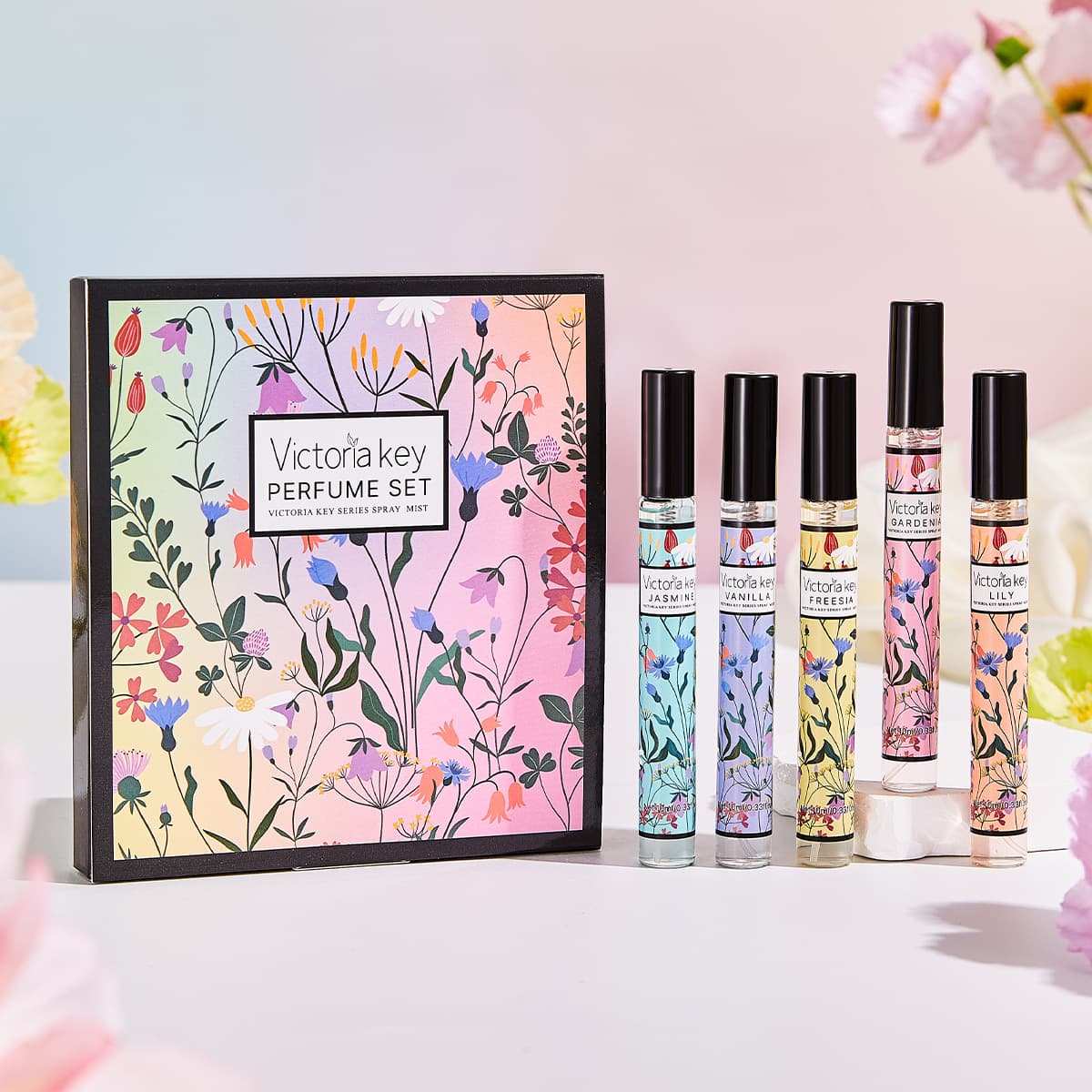 Cross-border Hot Selling Perfume Gift Set 5 Perfumes Women Long-lasting Light Fragrance Body Hair Scent