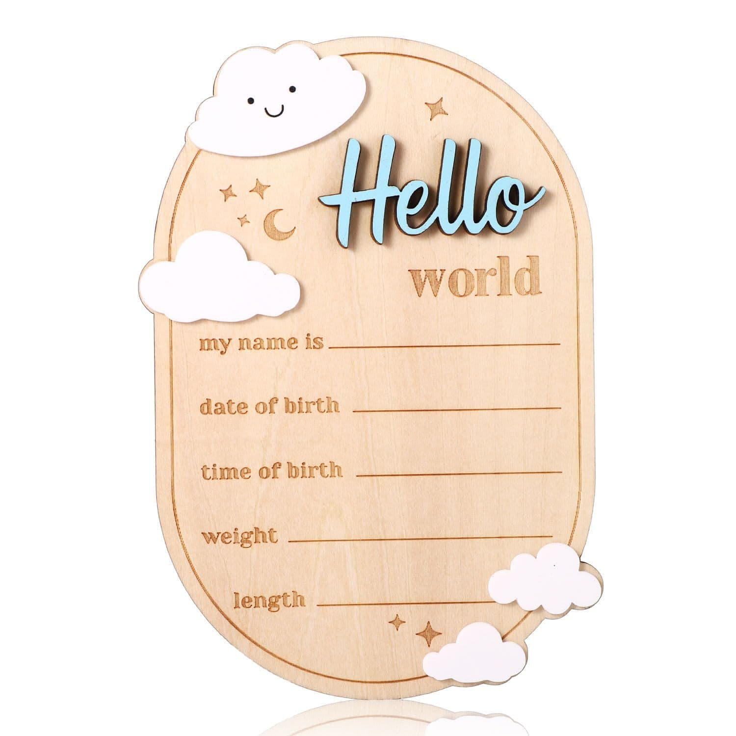 Cross-border Newborn Baby Notice Board DIY Home Decoration Wooden Sign Family Nursery Wood