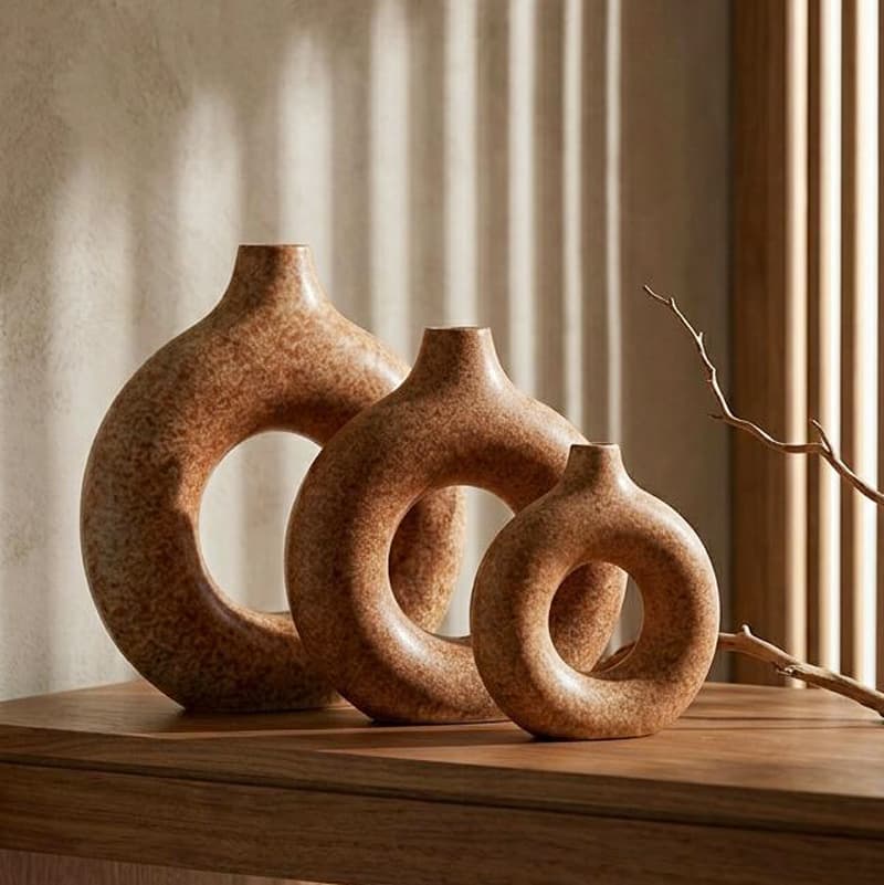 Cross-border Home Decor Living Room Niche Vintage Ceramic Vase Flower Arrangement Light Luxury High-end Creative Craft