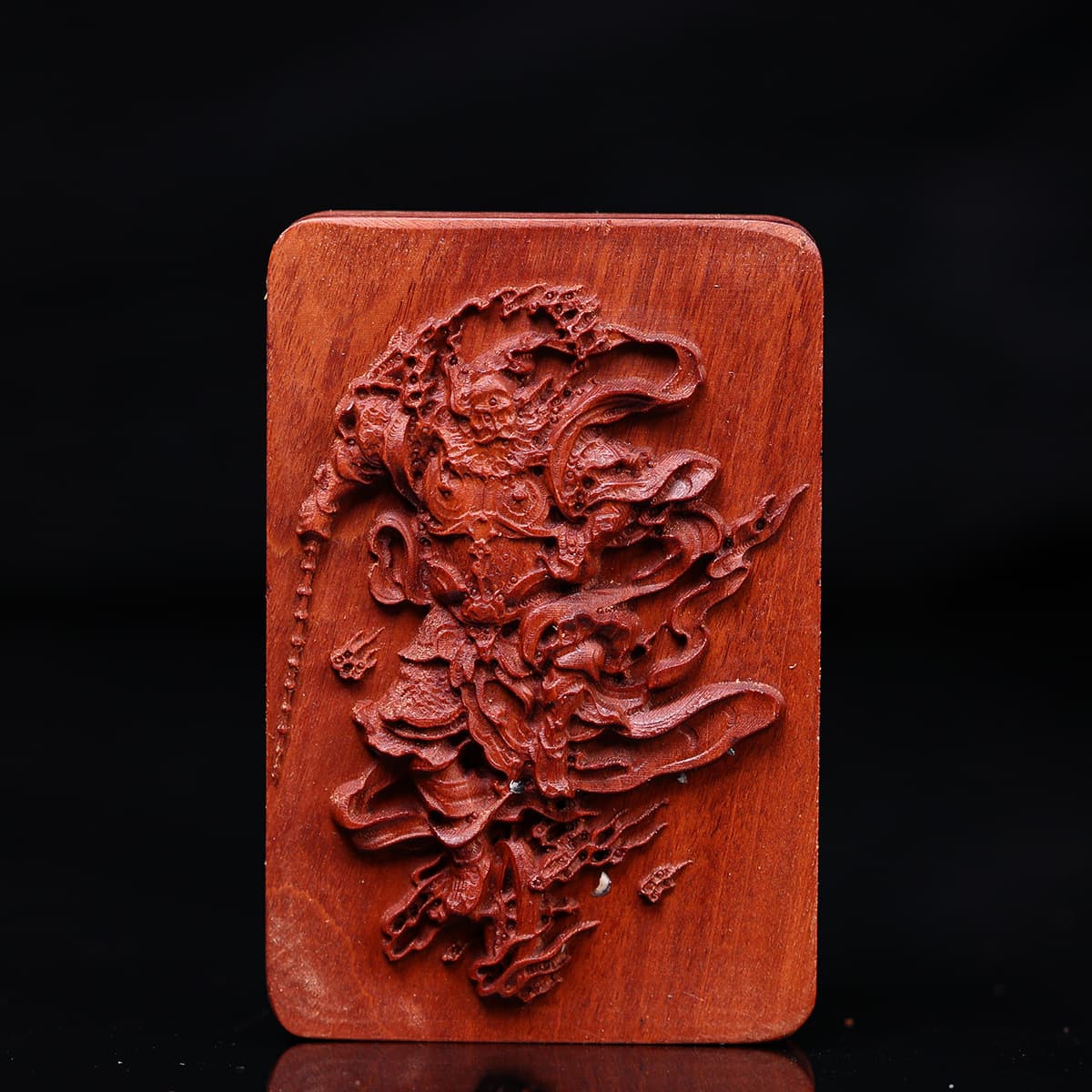 Ethnic style, natural lightning strike, jujube wood, mountain ghost money, Bagua, Zhong Kui, peace and safety plaque