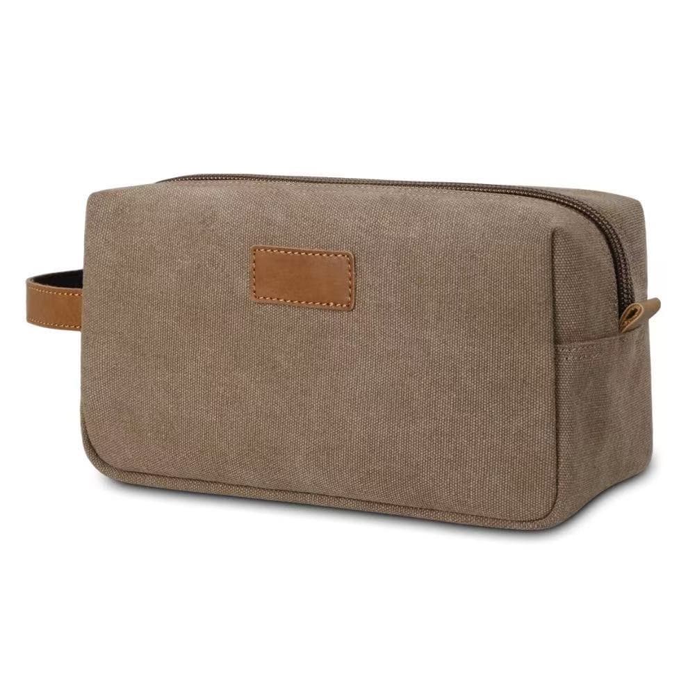 Hot-Selling Cross-Border Toiletry Bag Travel Handbag Waterproof Canvas with Crazy Horse Leather Storage Bag Fashion Retro Makeup Bag