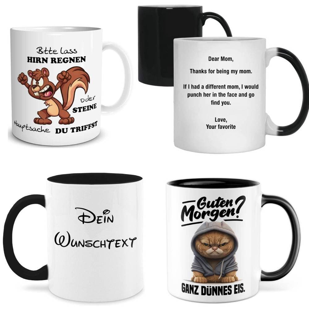Cross-border 11oz Black Cup White Cup Color-Changing Cup Coffee Mug Ceramic Cup Customize Gift