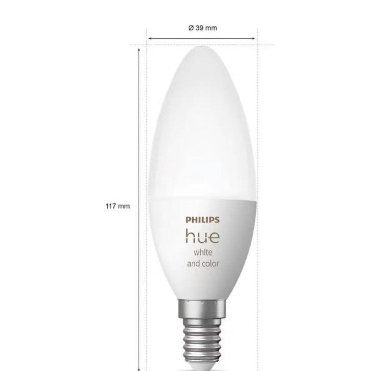Philips Hue E14 Small Globe Bulb with Bluetooth, adjustable color temperature and brightness.