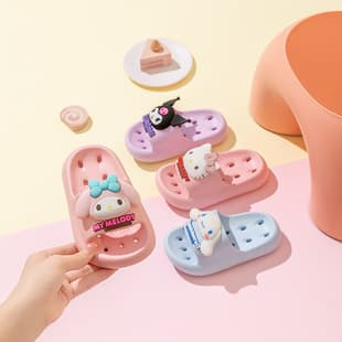 Sanrio 3D Cartoon Summer Home Leisure Anti-Slip Quick-Dry Hollow Bathroom Slide Slippers