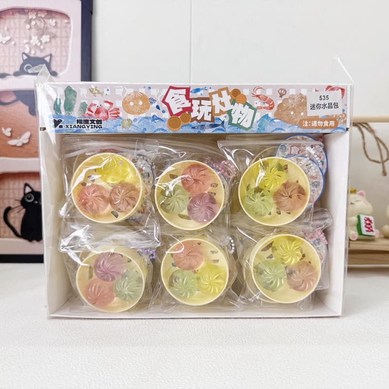 Creative Steamer Mini Crystal Xiao Long Bao Pendant High-Looking Cute Simulation Food Toy Pinch Children's Stress Relief Toy
