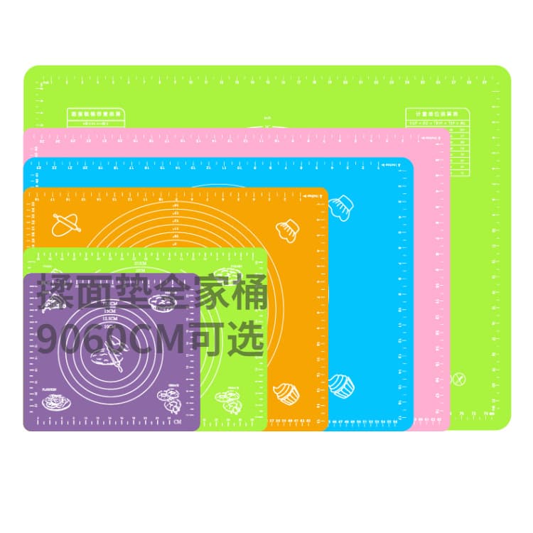 Kitchen silicone kneading mat, baking silicone mat, food grade, thickened, graduated, heat-insulating cutting board, in stock for kneading and cooking.