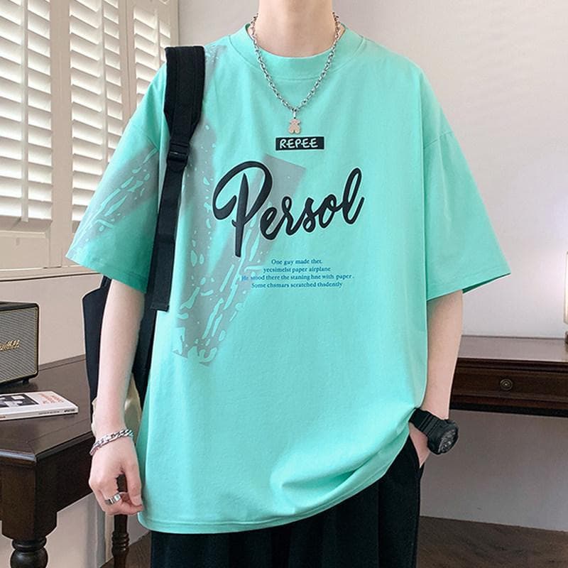 2026 new youth short-sleeved t-shirt men's trendy summer high school and junior high school students handsome older children's summer clothes
