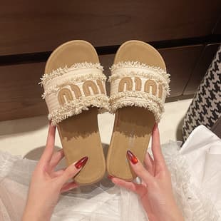 One-Strap Slippers for Women Summer 2026 New Flat Outdoor Beach Open-Toe Sandals, Casual Versatile Slippers, Ballet Hole Shoes