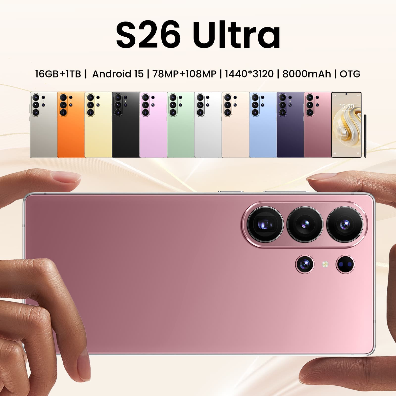 New S26 Ultra Smartphone Global Version 5G Android All-in-One 16+1TB Cross-Border TK Hot-Selling Model Wholesale