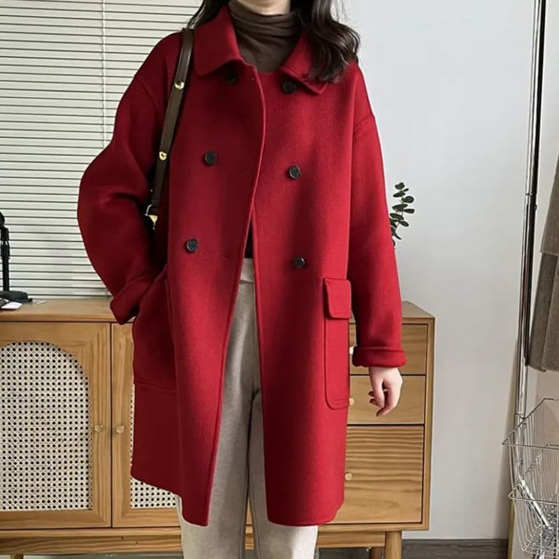 Double-Sided Fleece Wool Coat Women's Autumn/Winter New Style Stylish Versatile Youthful Loose Elegant Korean Version Thickened Wool Jacket