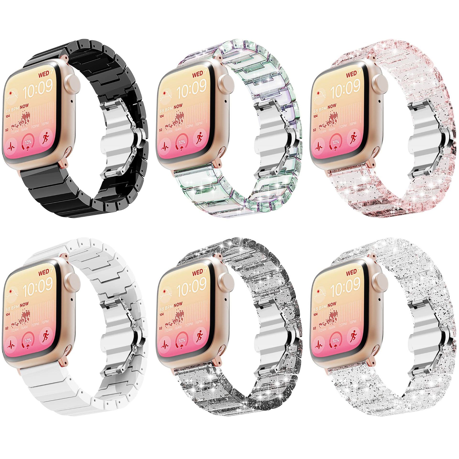Laser Apple Watch Band, Glitter iWatch 10 Band, Shiny Sparkle Watch Strap