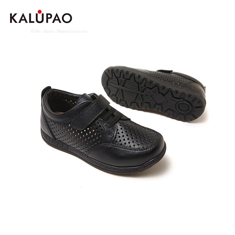 Guangzhou children's shoes factory foreign trade cross-border direct supply new black hollow leather boys' leather shoes SCHOOL SHOES