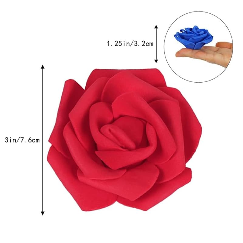 Cross-border simulated foam PE rose flower fake flower heads for wedding decoration, Valentine's Day gift, DIY wedding bouquet
