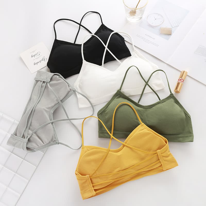Cross-border Hot Selling Sexy Backless Camisole with Built-in Pads, Women's Strappy Vest Top, Sports Bra
