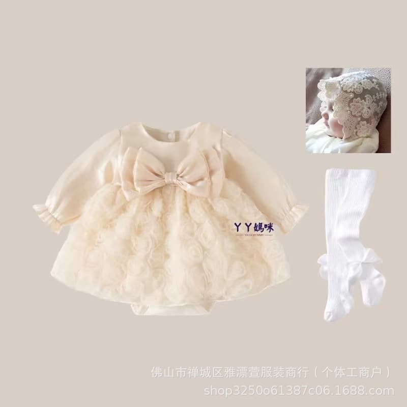 Children's Autumn Winter Girls Princess Dress Toddler Baby Dress Gown Fleece Lined Photo