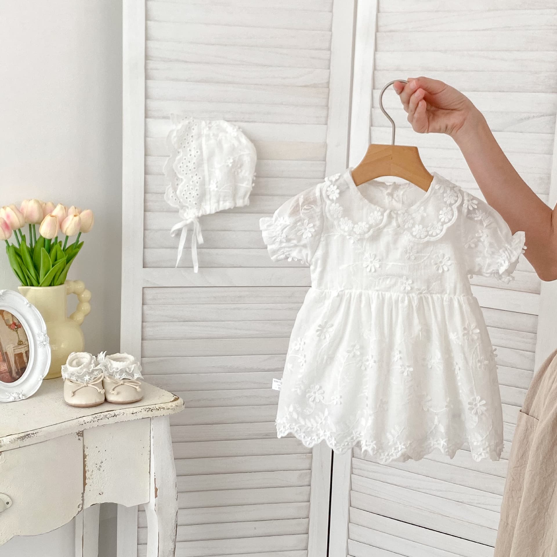 New Summer Baby Girl Romper 1-3 Years White Lace Dress with Hood Sweet Outfit