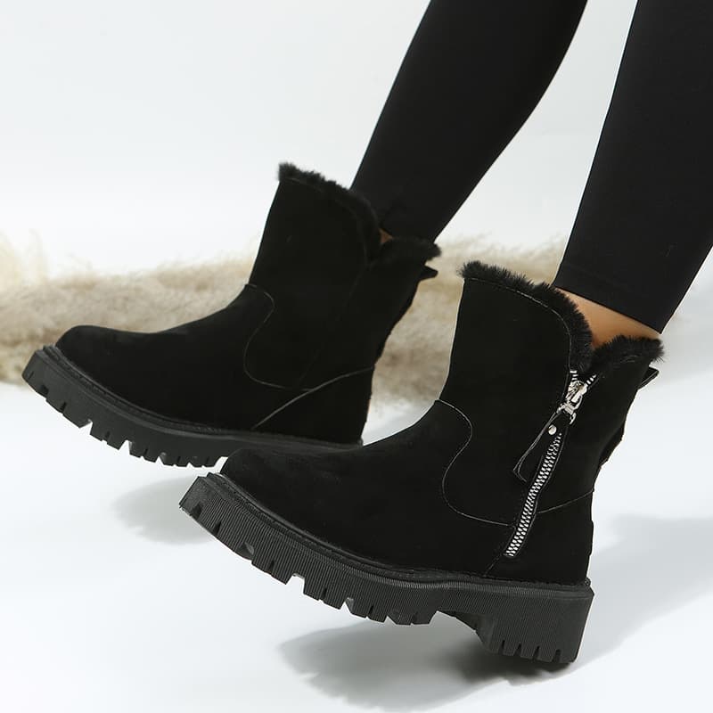 Women's Snow Boots Winter New Trend Short Plush Cotton Shoes Fur Lined One-Piece Export Large Size Martin Boots
