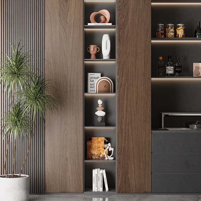 Yibeizi high-end earth-color open-lattice home decoration furnishings living room wine cabinet TV cabinet study art