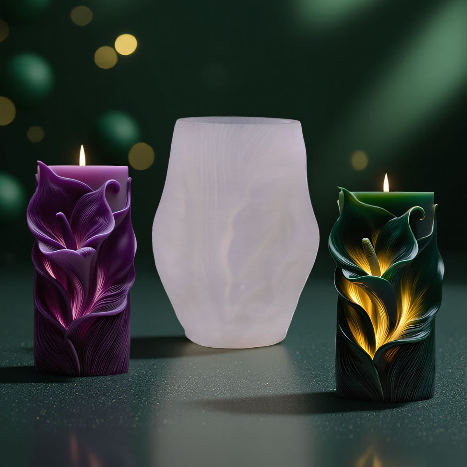 DIY Calla Lily Embossed Scented Candle High-End Floral Relief Decoration Making Silicone Mold