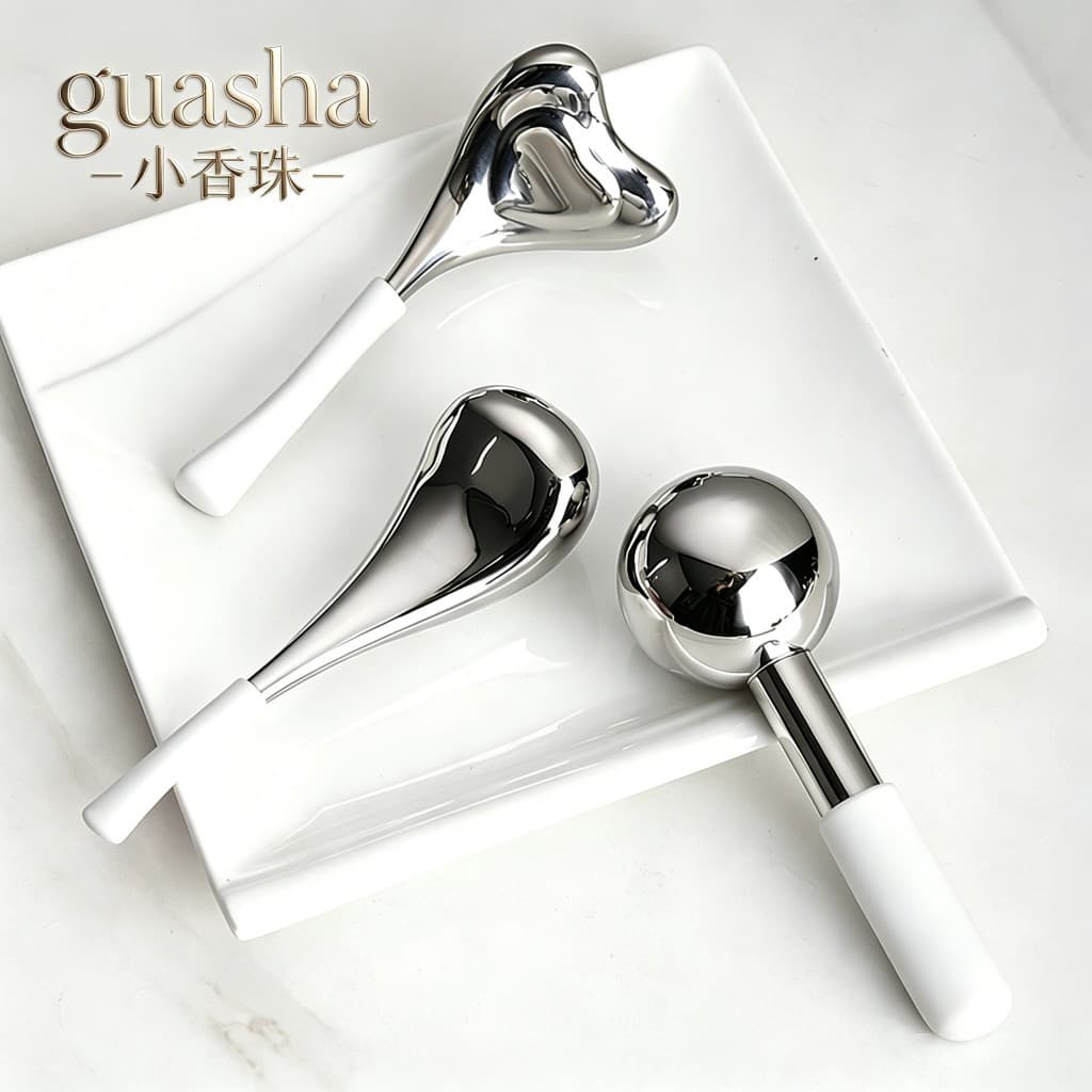Beauty Tools Fish Tail Ice Wave Spoon Facial Massage Beauty Instrument Hot and Cold Compress Ice Hammer Ice Wave Ball Stainless Steel Massage Ball