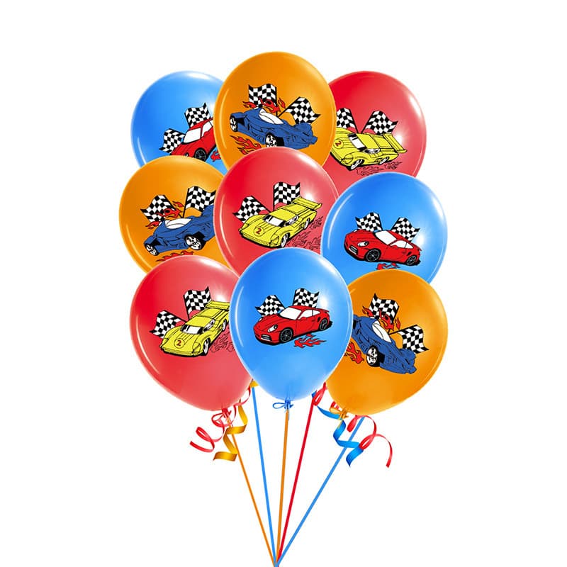 Hot Wheels Theme Racing Balloons 12 Inch Birthday Baby Party Decoration Scene Setup Latex Balloon Set