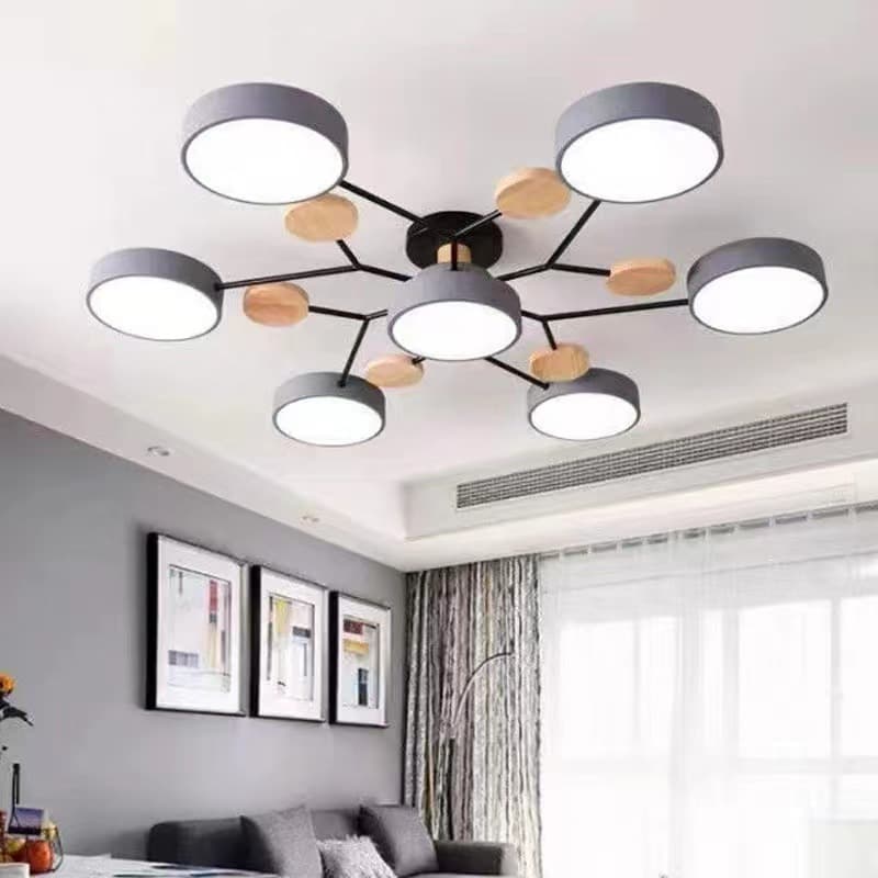 Nordic Living Room Ceiling Light Creative Personality Bedroom Light Modern Simple Macaron Multi-Head Dining Room Light