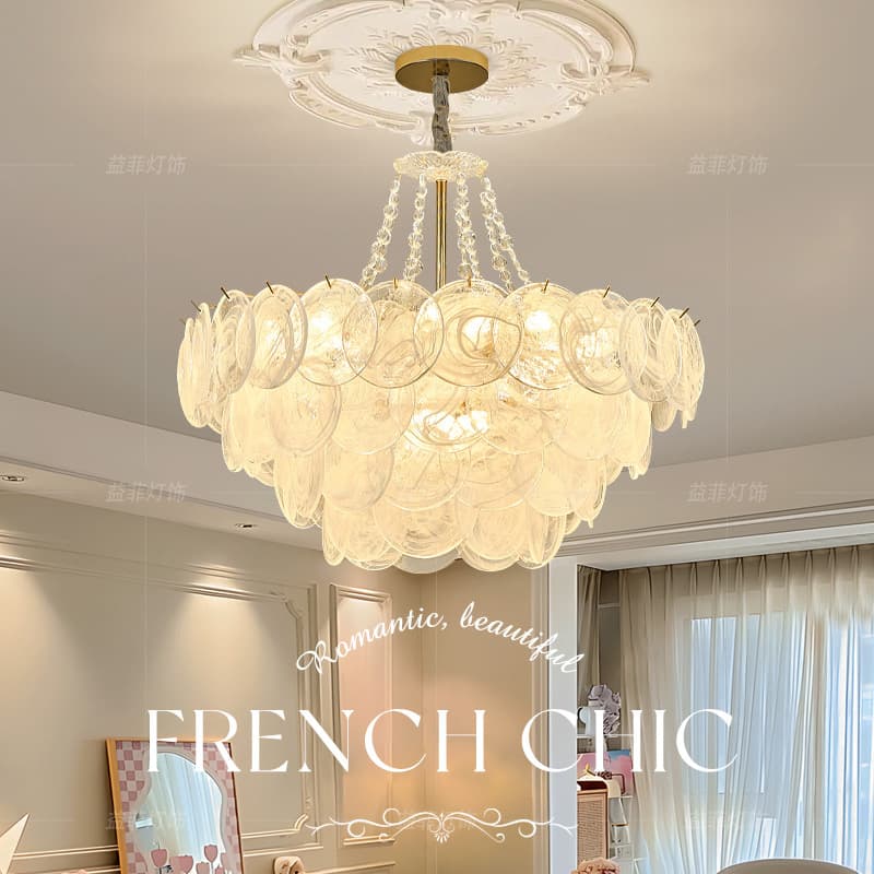 2026 New French Cream Light Luxury Living Room Master Bedroom Chandelier Villa High-End Hall Main Light Wedding Hotel Chandelier