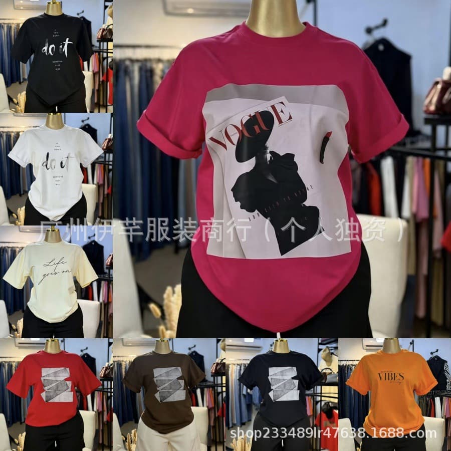 Women short-sleeve T-shirt top women's t-shirt tops women's spot wholesale wholesale