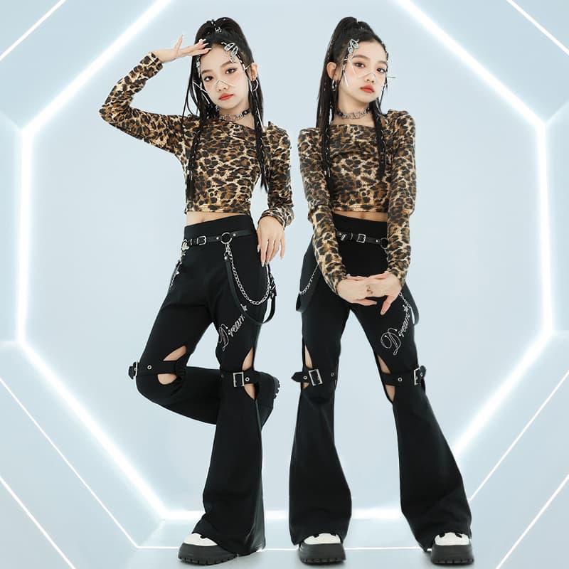 Girls Jazz Dance Costume Cool Kids Jazz Set Children Street Dance Fashion Stage Performance Outfit