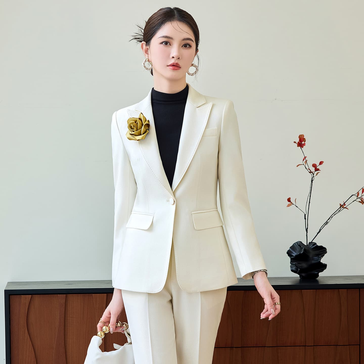 Fall/Winter 2026 Long-Sleeve Professional Suit Set for Women, High-End Management Workwear, Commute Interview Formal Blazer