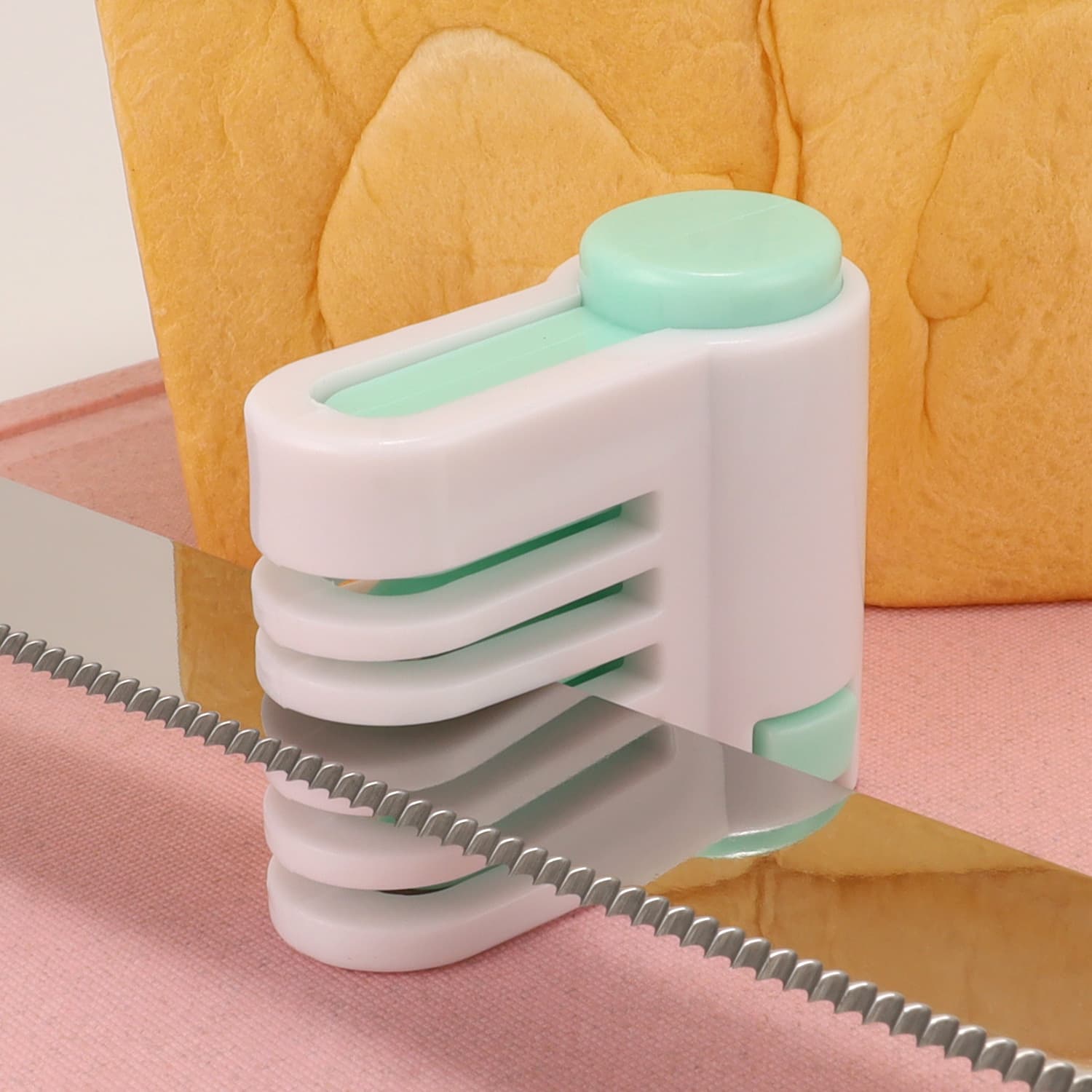 Cake Slicer Bread Divider Layer Leveler Serrated Knife Splitter Toast Slicing Baking Tool