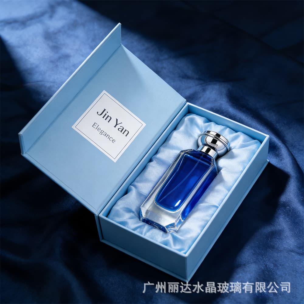 100ml Diamond Perfume Bottle Irregular Shape Essential Oil Hair Oil Electrochemical Aluminum Spray Continuous Sample Dispensing Glass Empty Bottle
