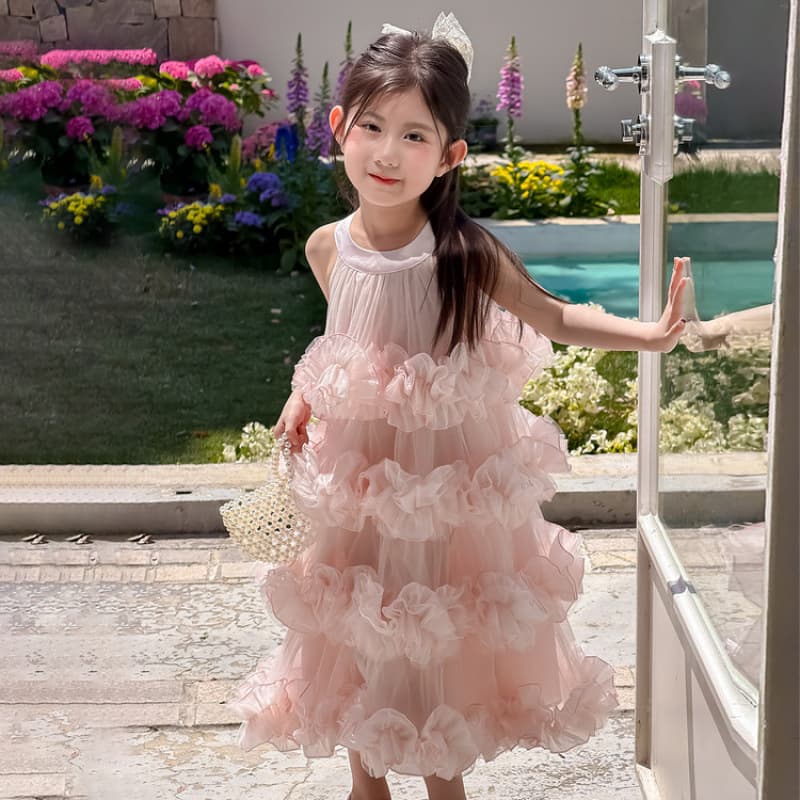 Girls' Dress 2026 New Fashionable Baby Princess Vest Dress Children's Summer Cake Tutu Skirt