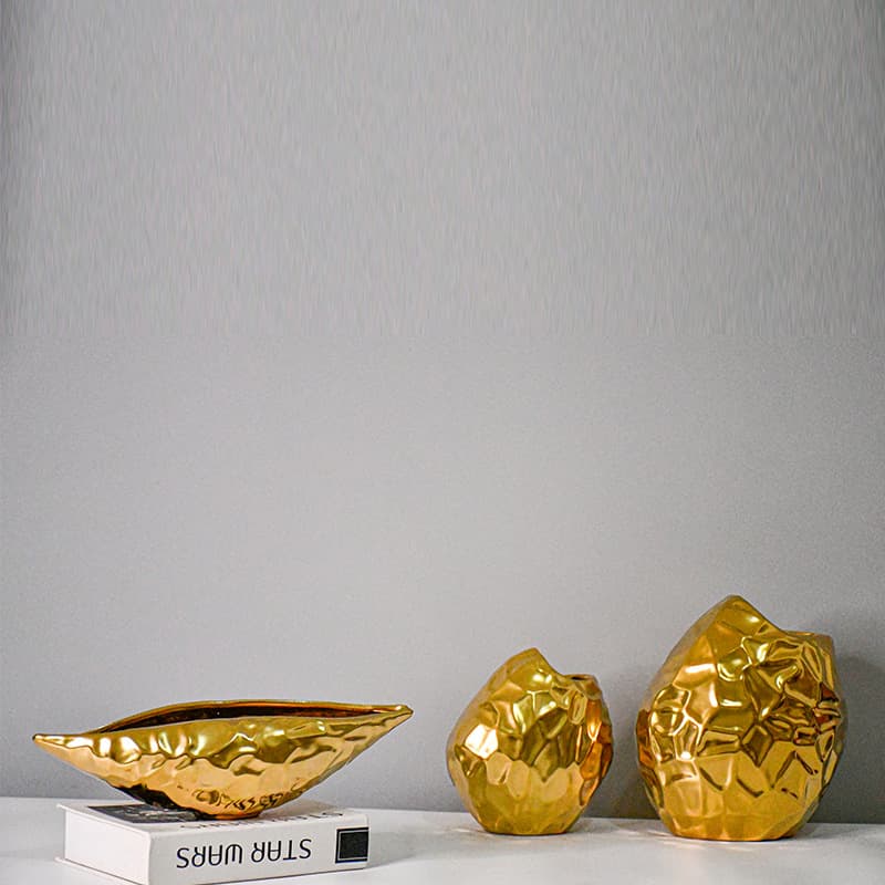 Creative Nordic Minimalist Gold Plated Flower Pot Decorative Item Luxury Home Decoration Living Room Desktop Fruit Tray