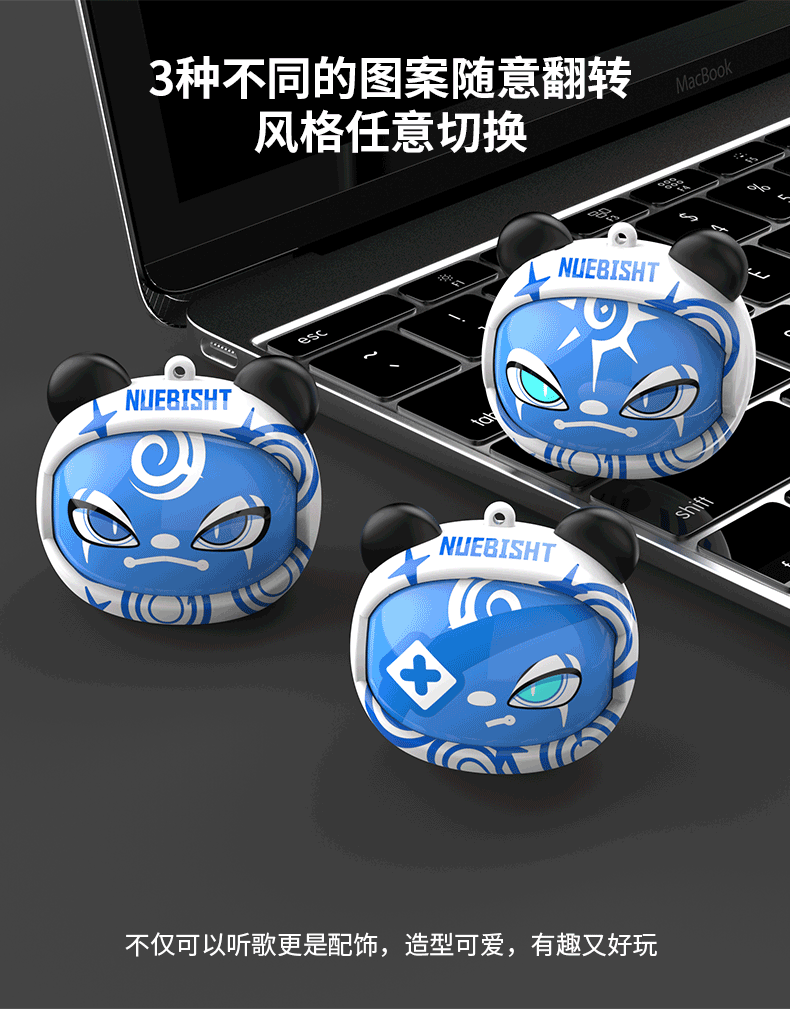 Best-selling Labubu Cartoon High-Aesthetic Rotating Face-Changing Bluetooth Earphones, Long-Lasting Noise-Cancelling E-Sports Guochao Style Earphones