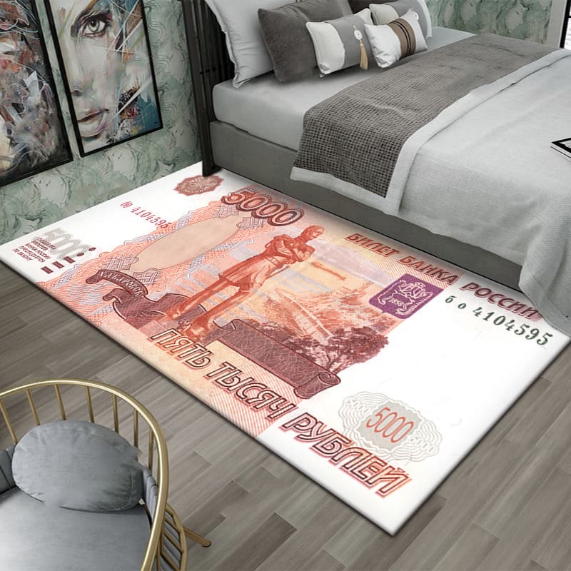 Cross-border TEMU Creative Dollar Crystal Velvet Carpet, Bedroom Insulation Non-Slip Bedside Rug, Home Decorative Carpet Drop Shipping