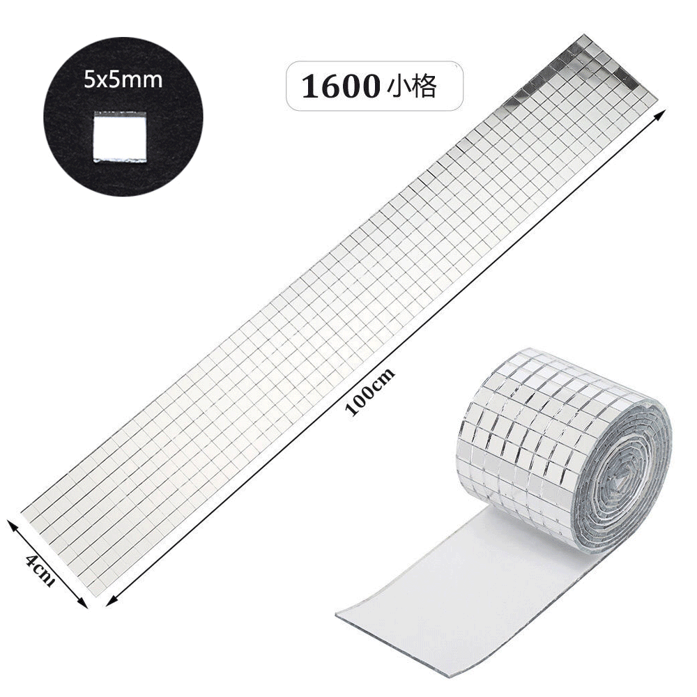 Self-adhesive mosaic glass wall stickers, 3D background wall mirror decorations, creative DIY grid mirror stickers.