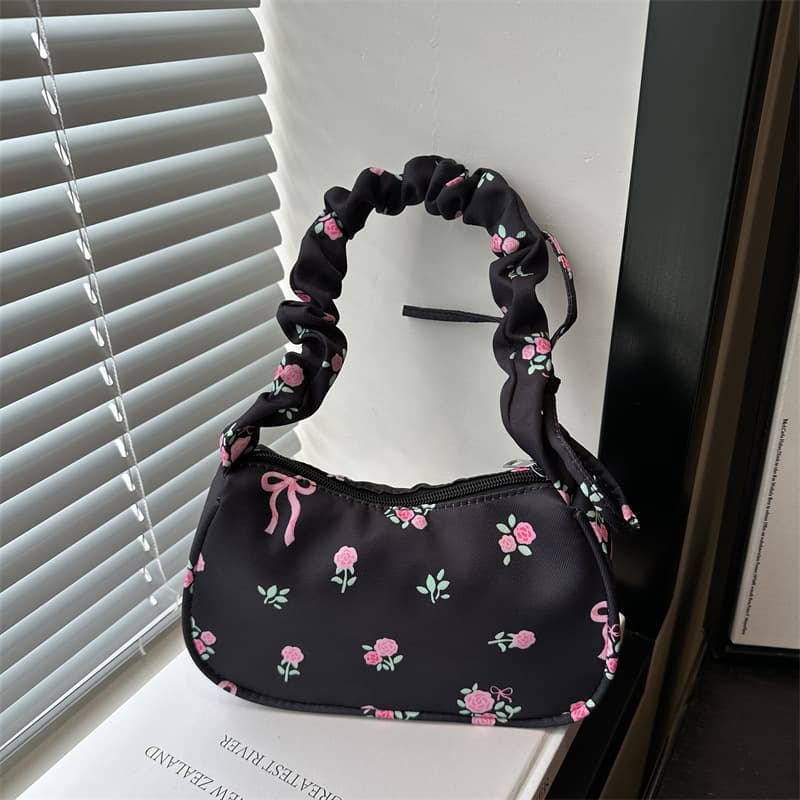 Canvas Bag for Women 2024 New Trend Summer Korean Saddle Bag Versatile Ins Pleated Shoulder Underarm Bag