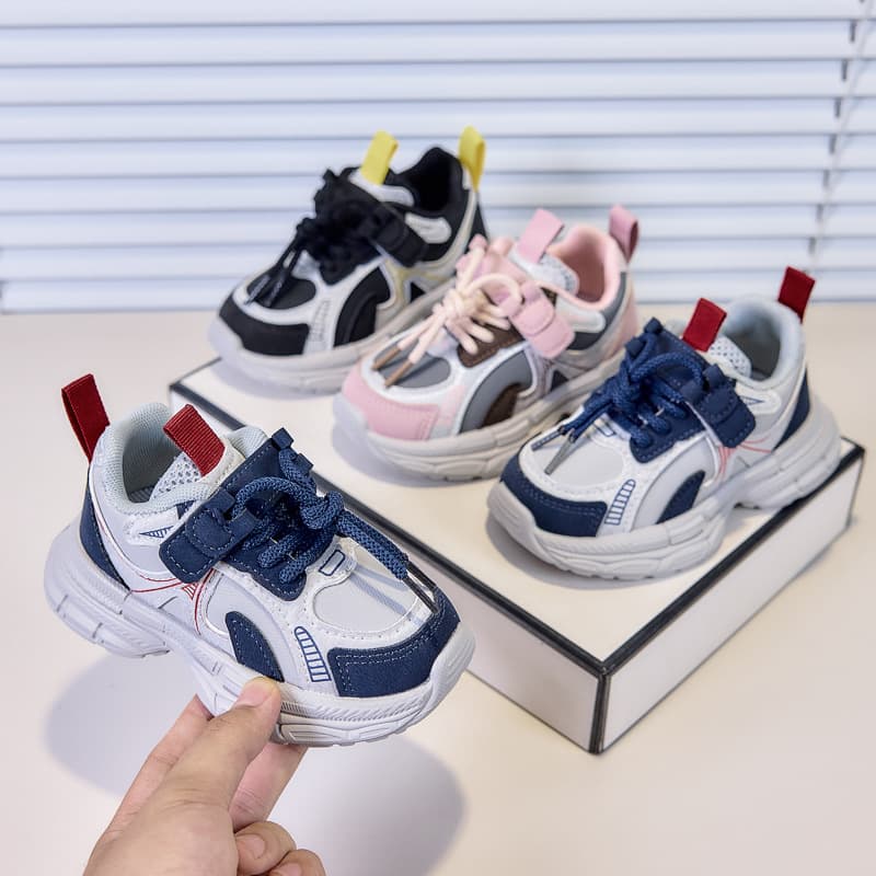 2026 Autumn Children's Sports Shoes Waterproof Leather Upper Girls' Boys' Running Shoes Sports Casual Kids Shoes Cross-Border Stock