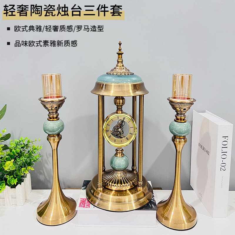 European Luxury High-End Clock Living Room Desk Clock Creative Mechanical Vintage Special Table Clock Bedroom Clock Ornament Factory