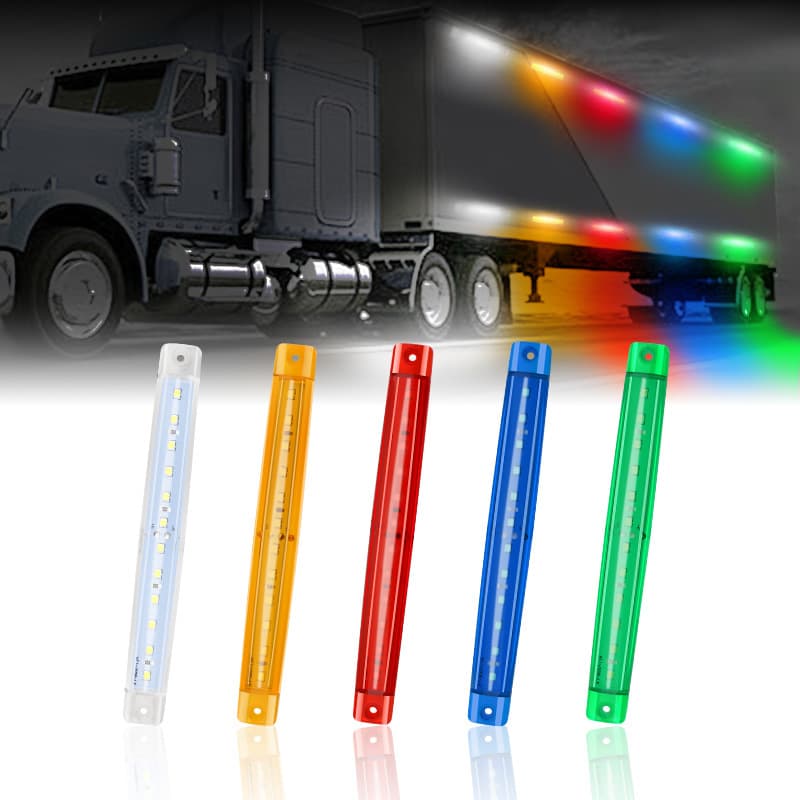 Export Hot Selling Truck High Brightness 12-LED Ultrasonic Side Light 24V Truck Warning Light LED Strip Light Clearance Light