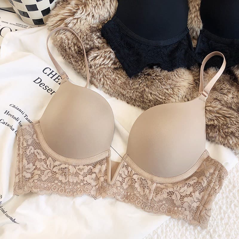 New Cross-Border Sexy Lace Bra for Women, Thin Style, Back Beauty, Push-Up Bra for Small Bust, Minimizer for Large Bust, Soft Underwire Bra