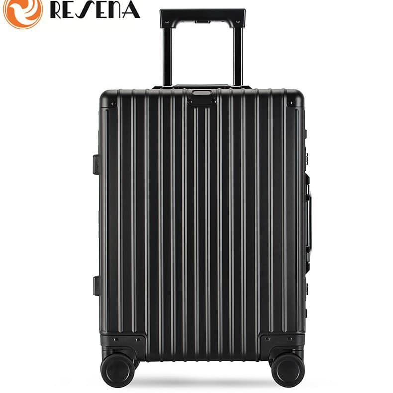 Aluminum-magnesium alloy suitcase fingerprint unlocking trolley case business 20-inch 25-inch fingerprint lock box fingerprint suitcase