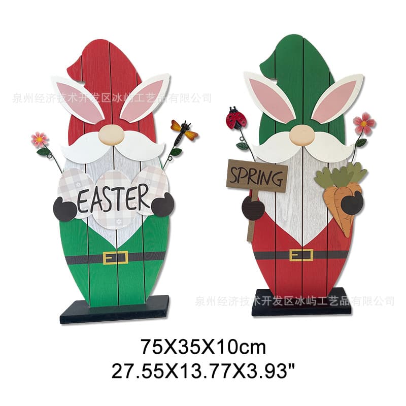 Custom Christmas Ornament Wooden Santa Yard Garden Decoration Small Ornament Cross-border Easter Decoration