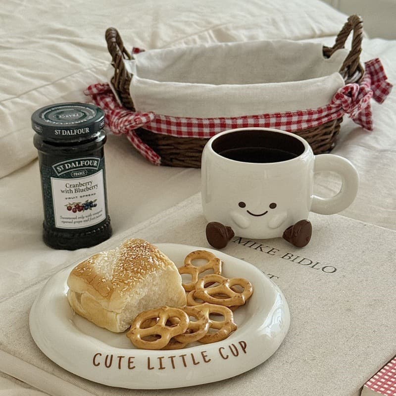 New Ceramic Cup Underglaze Color Cute Chubby Coffee Cup Cartoon Water Cup Office High Aesthetic Premium Feel