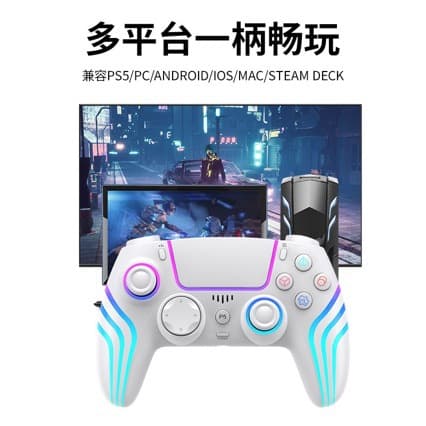 PS5 Wireless Game Controller, Compatible with PS5 Console / Windows PC / Android / iOS Devices / with RGB
