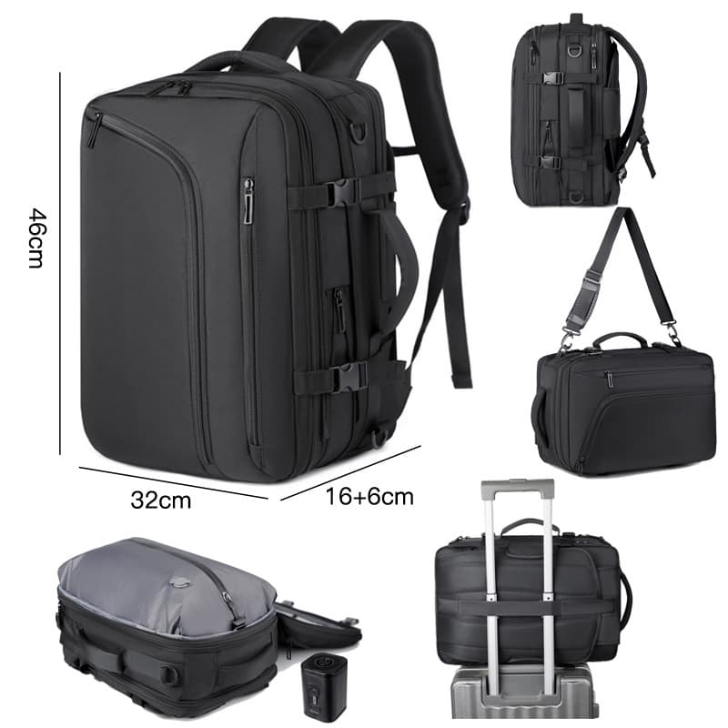New Vacuum Compression Double-Shoulder Backpack, Business Trip Laptop Bag, Multifunctional Wet-Dry Separation Travel Bag