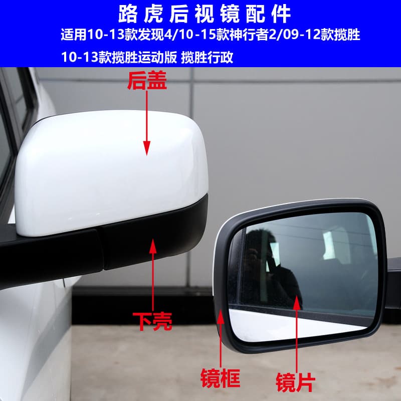 Side Mirror Cover for Land Rover Discovery 4 Freelander 2 Range Rover Sport Rearview Mirror Frame Lens