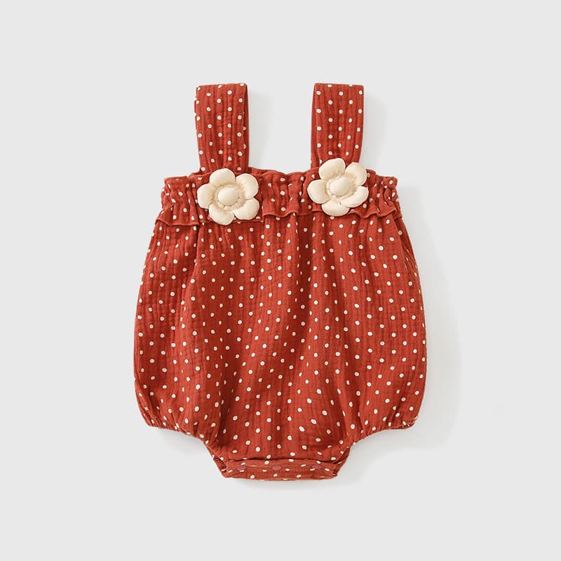 Baby Bodysuit Summer New Sleeveless Strapless Polka Dot Romper for Girls Outdoors Triangle Crawl Suit
